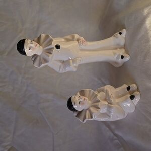 Giftcraft Vintage Ceramic Pierrot Mime Clown set